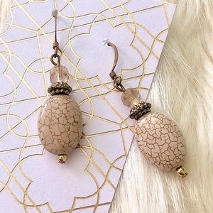 Beige Stone Dangly Earrings!!!!